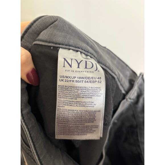 NYDJ Ellison Jeans Womens 18W Destiny Gray Straight Leg High Rise Lift Tuck NWT - Picture 9 of 10